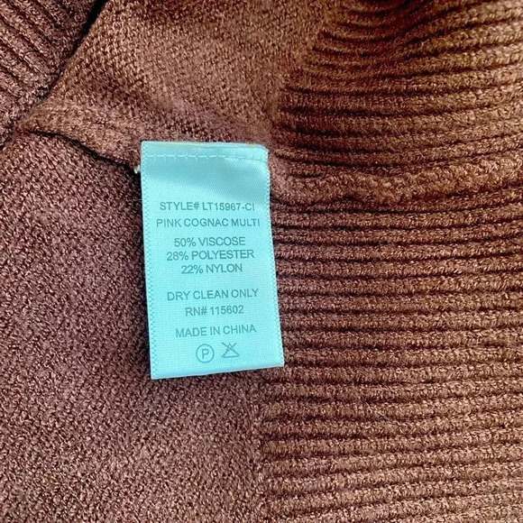 LUSH Women Pink Cognac Supersoft Geo Colorblock Crewneck Jumper Sweater Size S - Picture 7 of 7